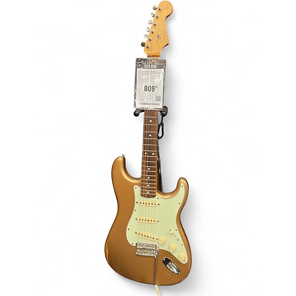 Used 2020s Fender Vintera 60s Stratocaster Road Worn Gold Top Solid Body Electric Guitar