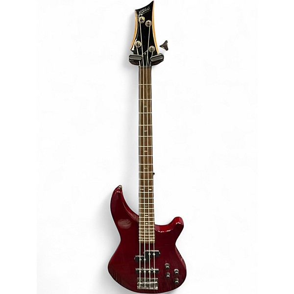 Used Mitchell MB200 Candy Apple Red Electric Bass Guitar