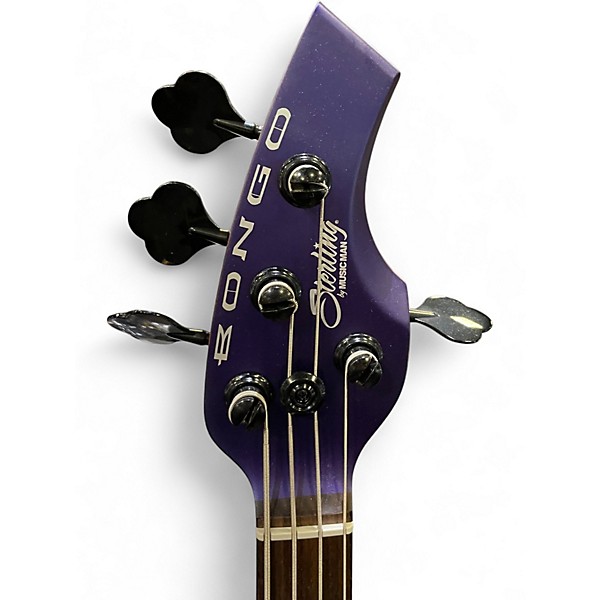 Used Sterling by Music Man Bongo Firemist Purple Satin Electric Bass Guitar