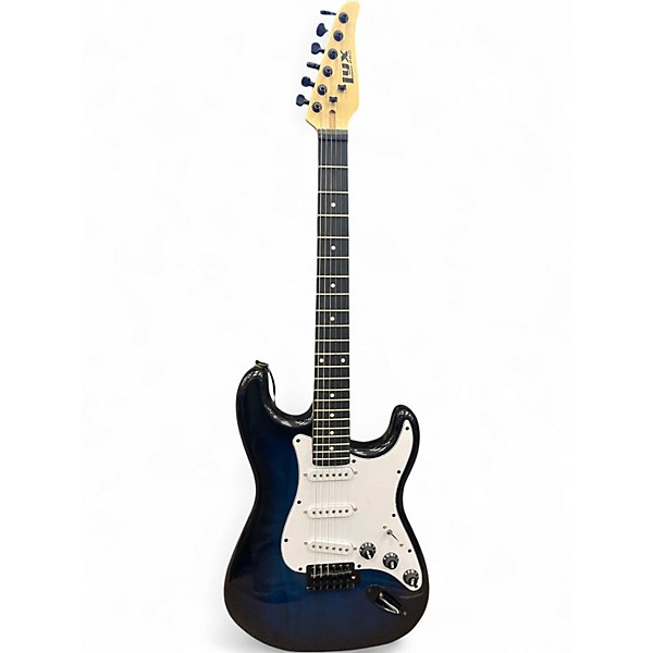 Used Lyxpro S TYPE BLACK AND BLUE Solid Body Electric Guitar