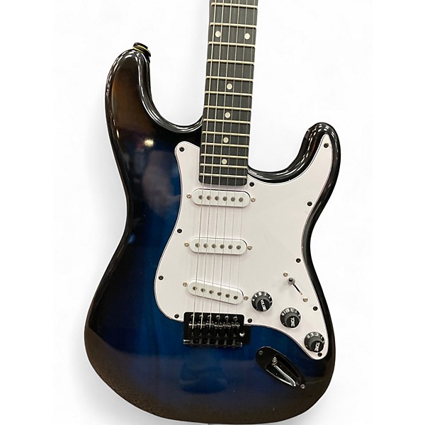 Used Lyxpro S TYPE BLACK AND BLUE Solid Body Electric Guitar