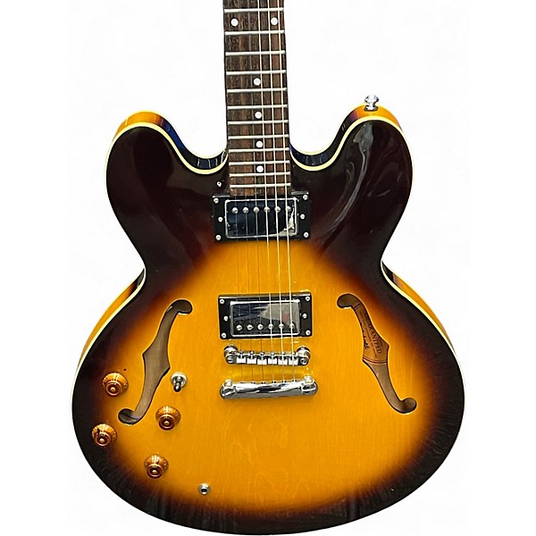 Used Epiphone Dot Left Handed Vintage Sunburst Hollow Body Electric Guitar