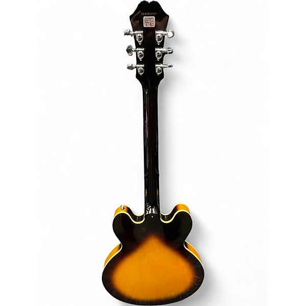 Used Epiphone Dot Left Handed Vintage Sunburst Hollow Body Electric Guitar
