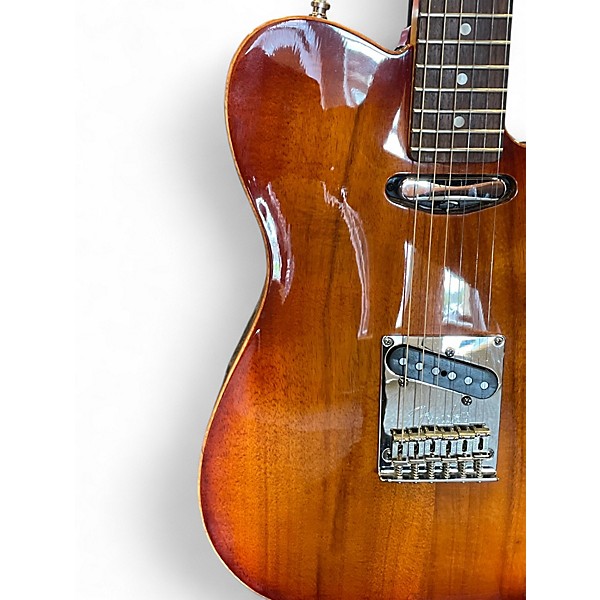 Used 2020s Fender Select Koa Top Telecaster Antique Amber Solid Body Electric Guitar