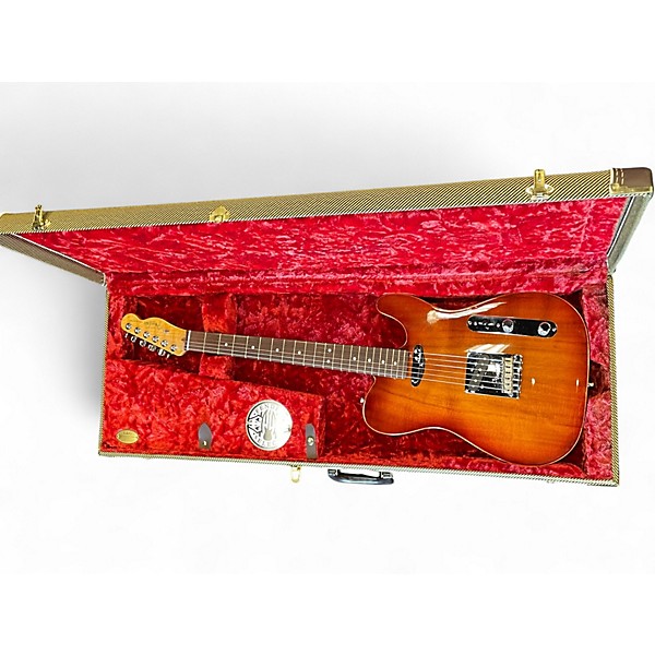 Used 2020s Fender Select Koa Top Telecaster Antique Amber Solid Body Electric Guitar