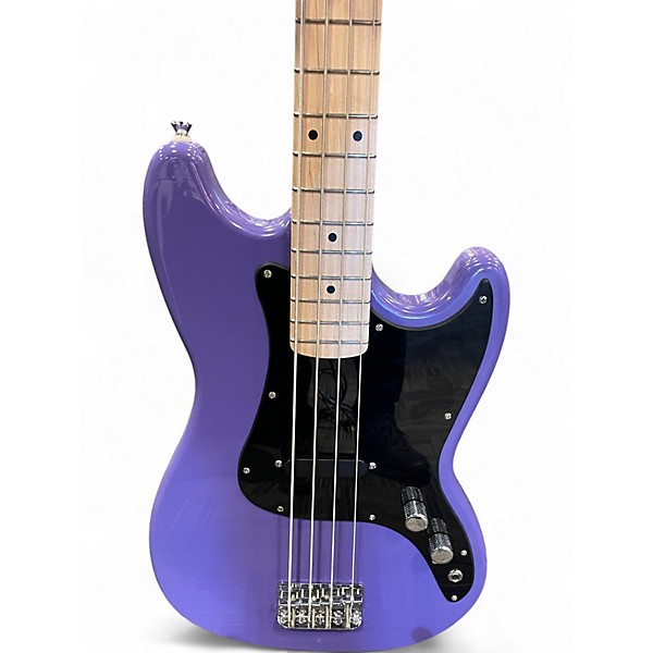 Used Squier Bronco Purple Electric Bass Guitar