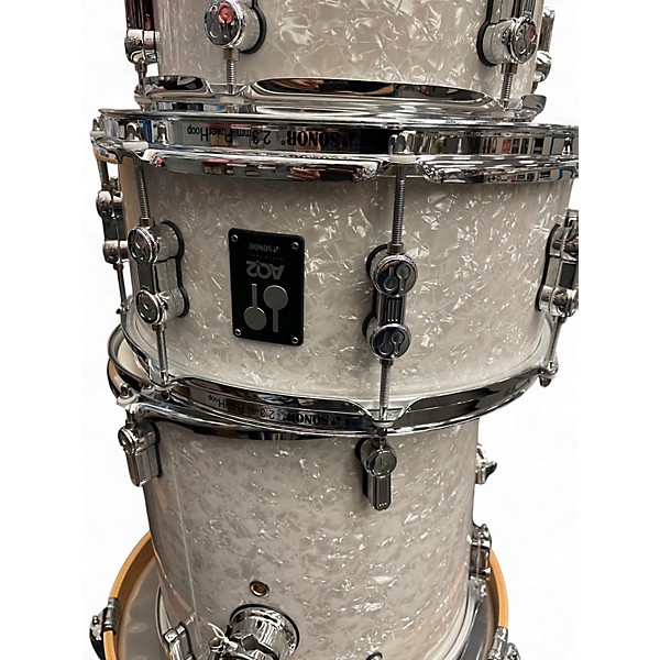 Used SONOR 4 Piece AQ2 Marine Pearl White Drum Kit