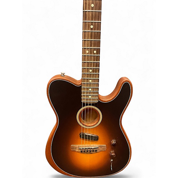 Used Fender Acoustasonic Player Telecaster Shadow Burst Acoustic Electric Guitar