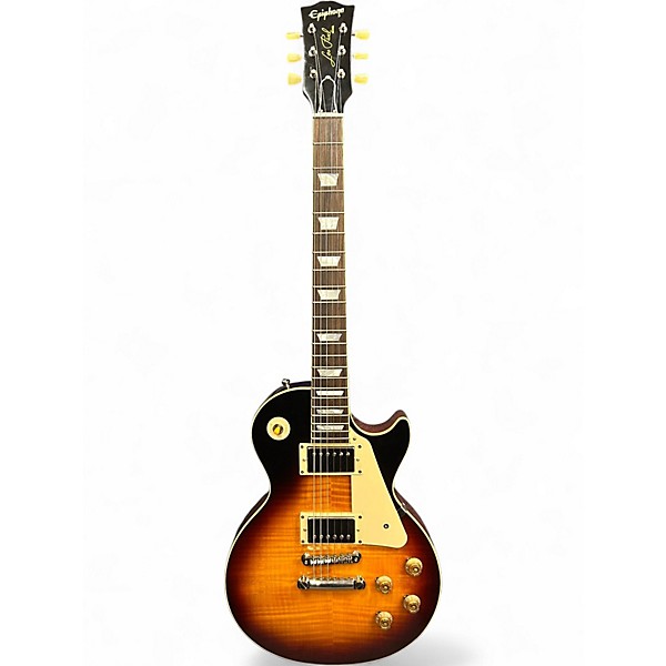 Used Epiphone inspiried by gibson custom les paul 2 Tone Sunburst Solid Body Electric Guitar