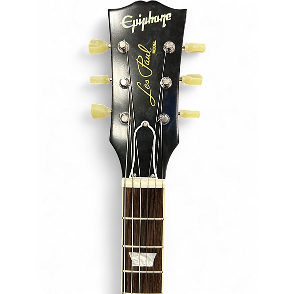Used Epiphone inspiried by gibson custom les paul 2 Tone Sunburst Solid Body Electric Guitar