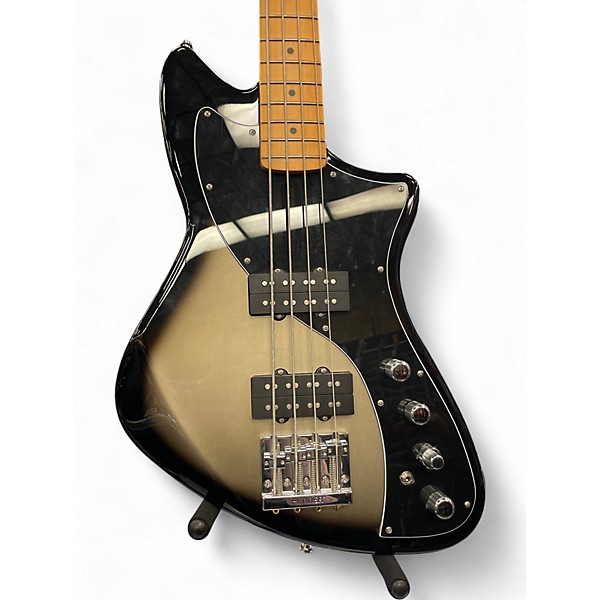 Used Fender Player Plus Meteora Bass Black and Silver Electric Bass Guitar