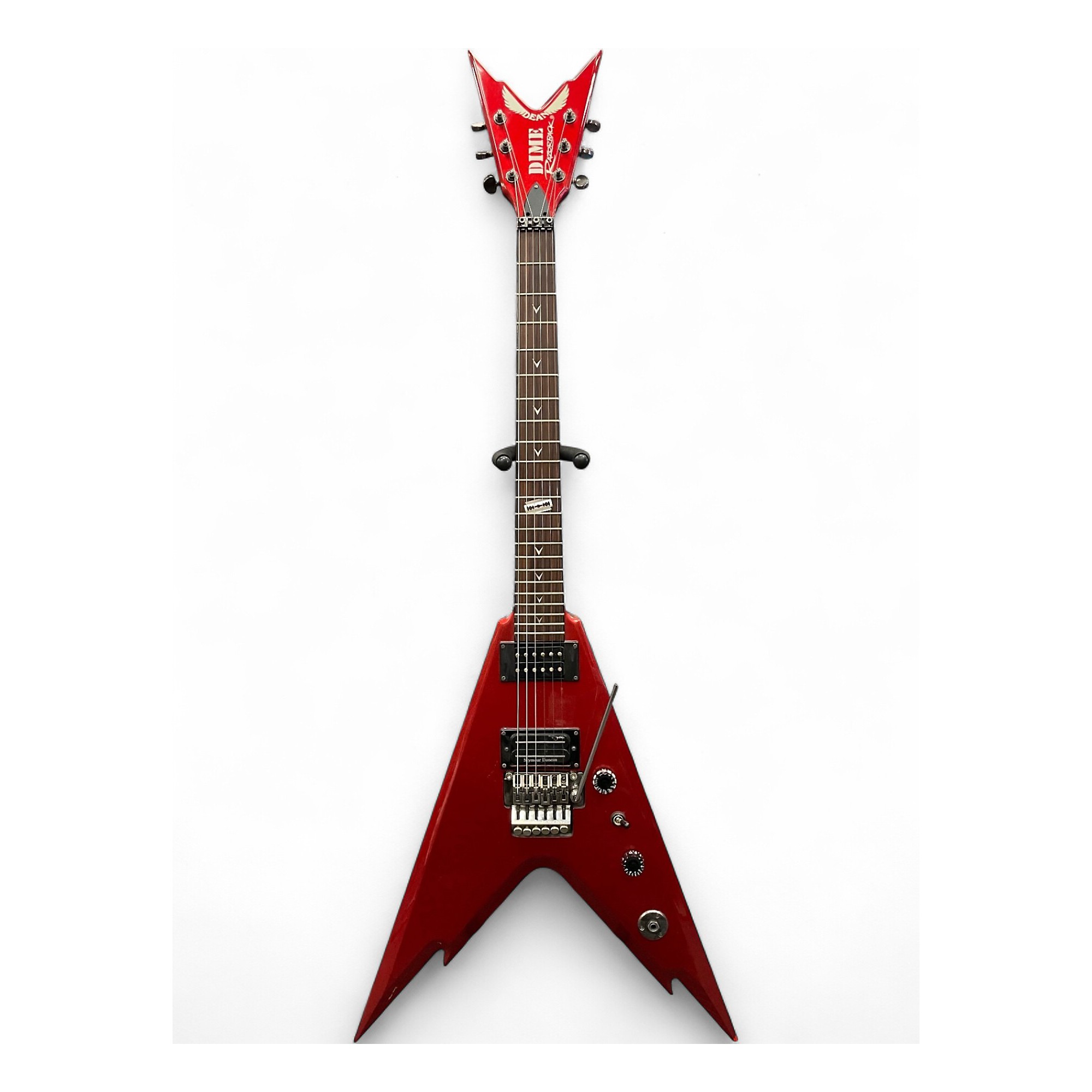 Used Dean Dime Razorback V Chrome Red Solid Body Electric Guitar