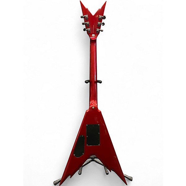 Used Dean Dime Razorback V Chrome Red Solid Body Electric Guitar