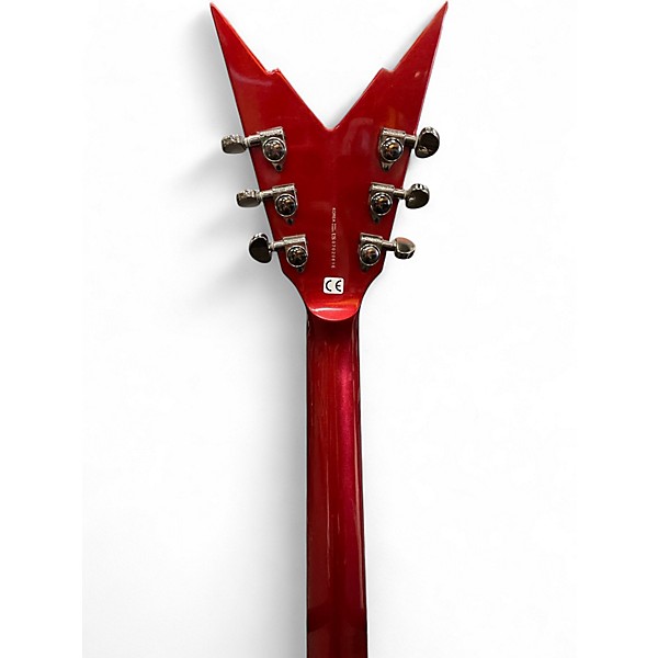Used Dean Dime Razorback V Chrome Red Solid Body Electric Guitar