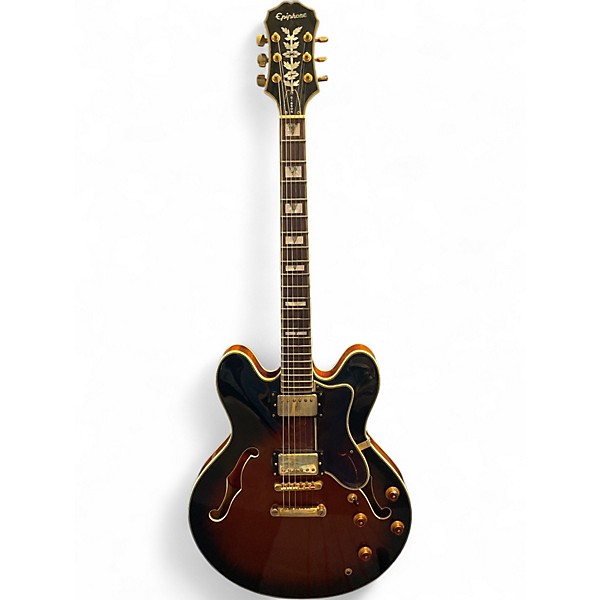 Used 2001 Epiphone Sheraton Sunburst Hollow Body Electric Guitar