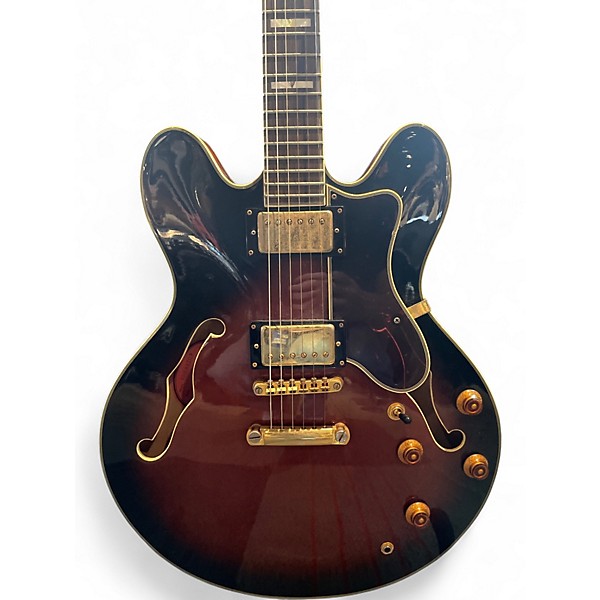 Used 2001 Epiphone Sheraton Sunburst Hollow Body Electric Guitar