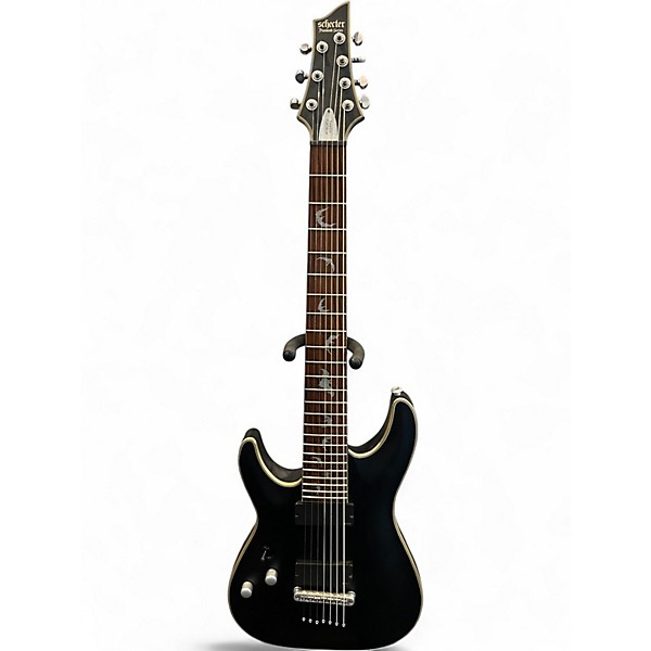 Used Schecter Guitar Research Damien Platinum 7 Left Handed Black Electric Guitar