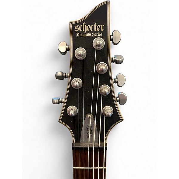 Used Schecter Guitar Research Damien Platinum 7 Left Handed Black Electric Guitar