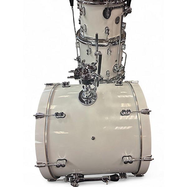 Used PDP by DW 6 Piece Concept Series White sparkle Drum Kit