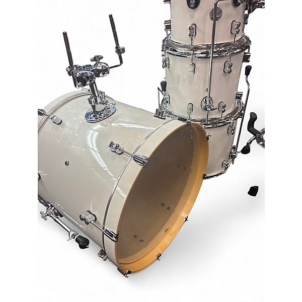 Used PDP by DW 6 Piece Concept Series White sparkle Drum Kit