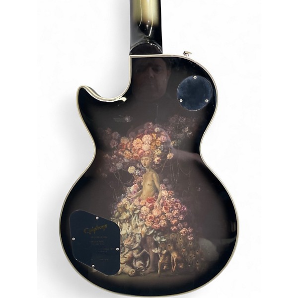 Used Epiphone Les Paul Custom Adam Jones Self-Portrait as Not Dead Yet Royal Olive Solid Body Electric Guitar
