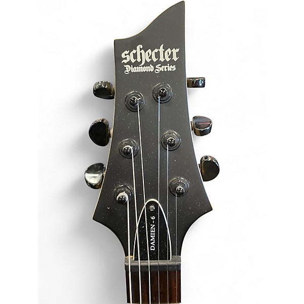 Used Schecter Guitar Research Damien 6 Black Solid Body Electric Guitar