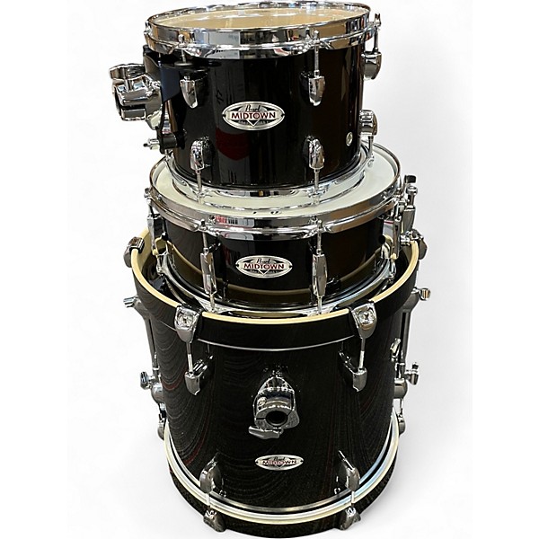 Used Pearl 3 Piece MIDTOWN BLACK SPARKLE Drum Kit