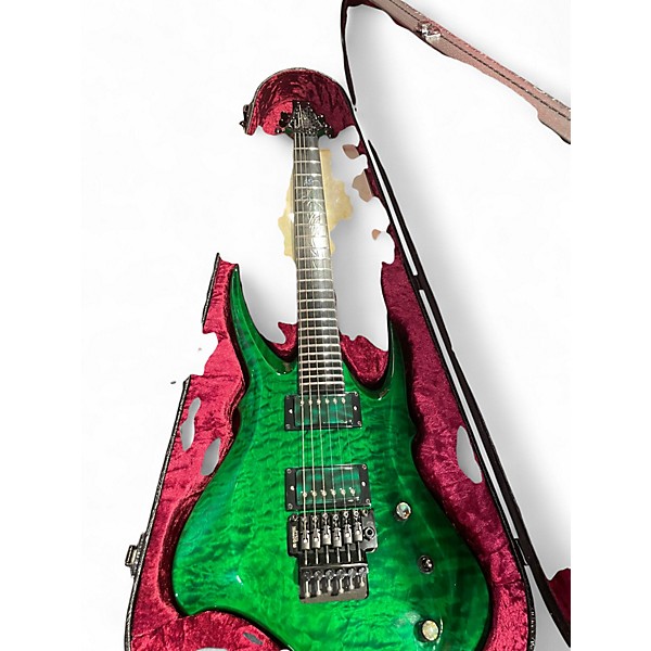 Used Zerberus EMERALD DRAGON Emerald Green Solid Body Electric Guitar