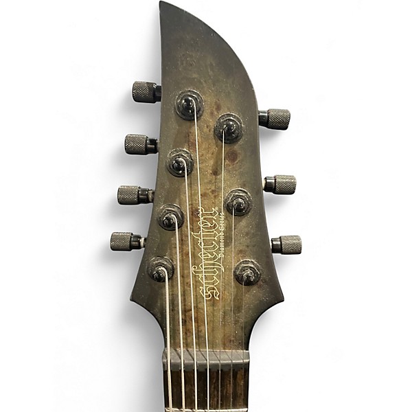 Used Schecter Guitar Research KM7 MKIII Artist Trans Black Burl Solid Body Electric Guitar