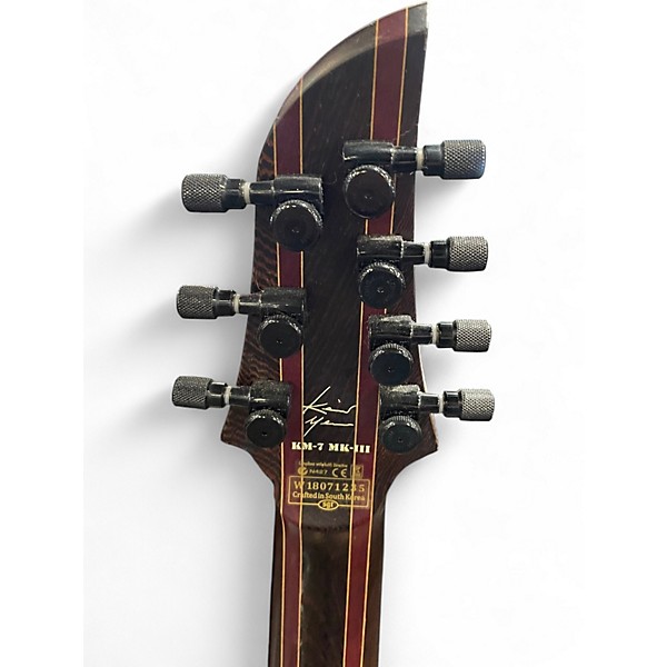 Used Schecter Guitar Research KM7 MKIII Artist Trans Black Burl Solid Body Electric Guitar