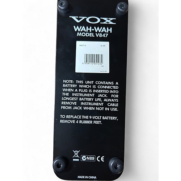Used VOX V847 Reissue Wah Effect Pedal