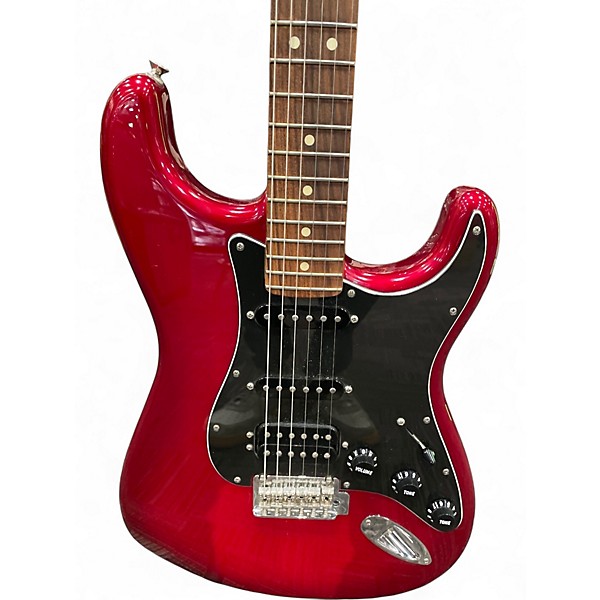 Used Fender LTD PLYR STRAT HSS Cherry Solid Body Electric Guitar