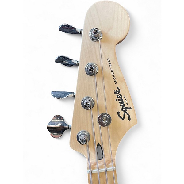 Used Squier Bronco White Electric Bass Guitar