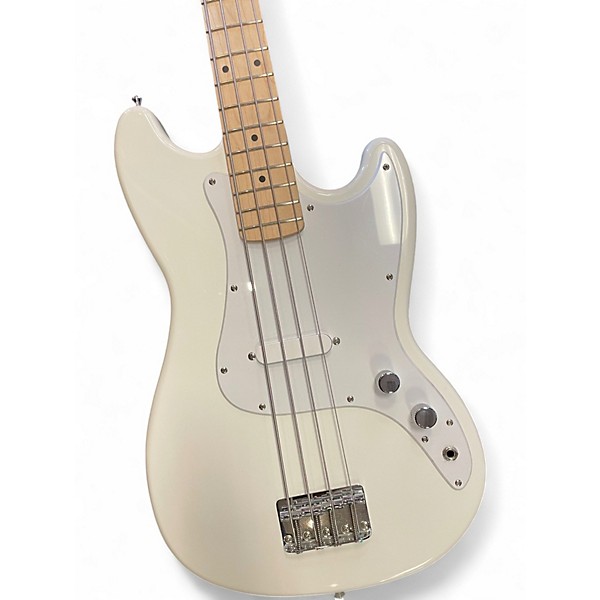 Used Squier Bronco White Electric Bass Guitar