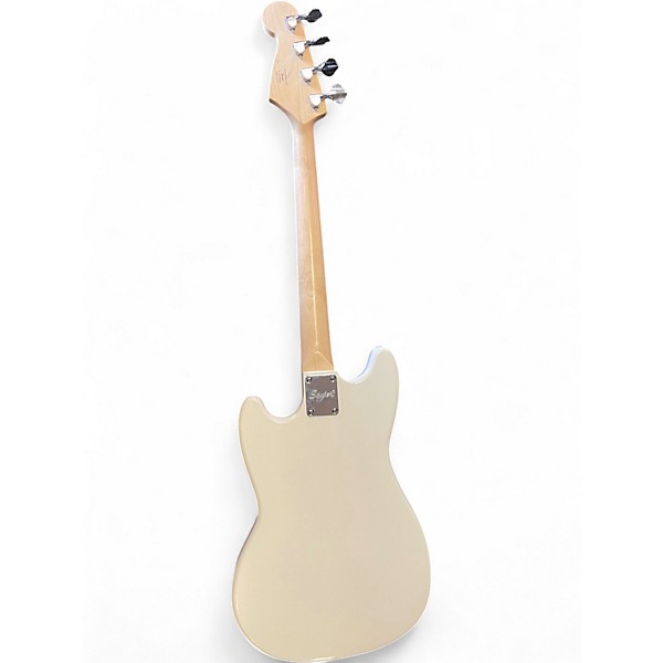 Used Squier Bronco White Electric Bass Guitar