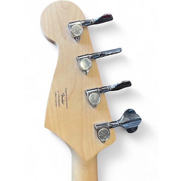 Used Squier Bronco White Electric Bass Guitar