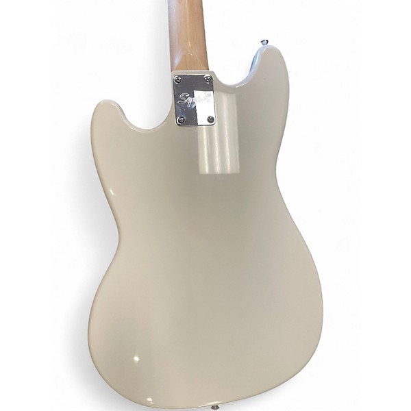 Used Squier Bronco White Electric Bass Guitar