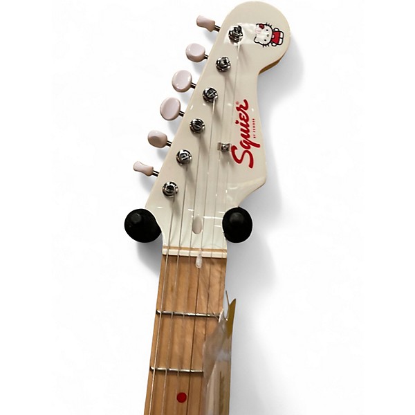 Used 2024 Squier Hello Kitty Stratocaster WHITE Solid Body Electric Guitar