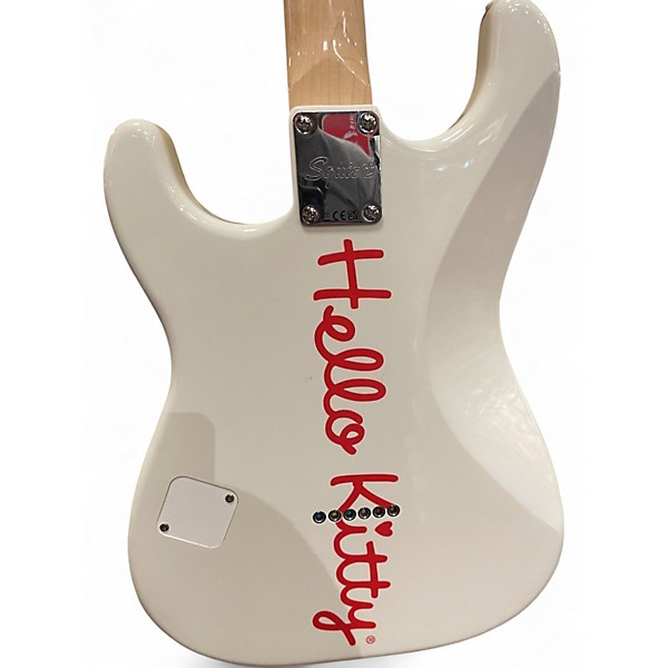 Used 2024 Squier Hello Kitty Stratocaster WHITE Solid Body Electric Guitar
