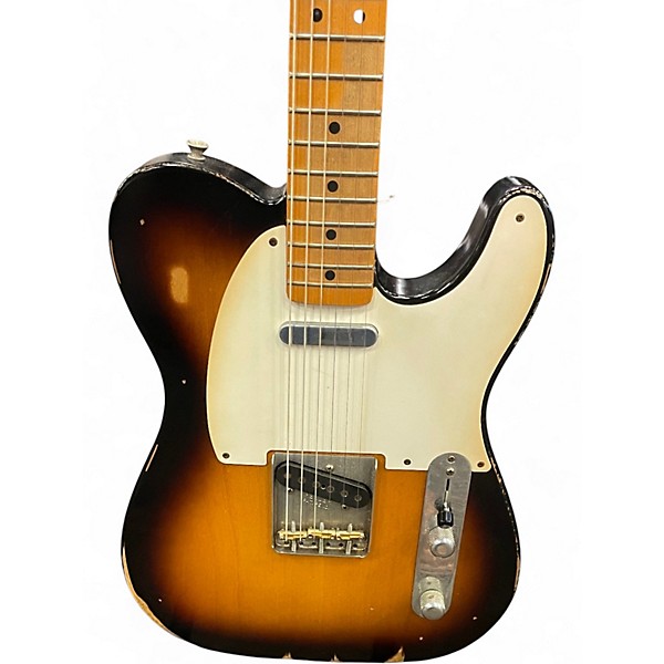Used 2000s Fender Road Worn 1950S Telecaster 2 Tone Sunburst Solid Body Electric Guitar