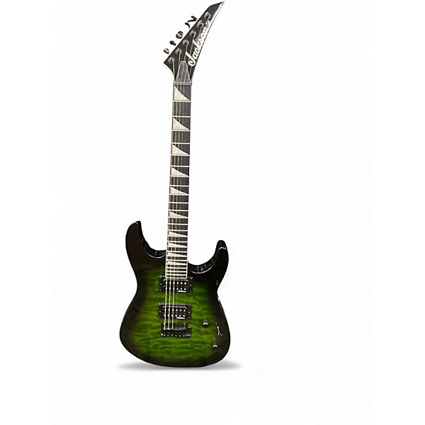 Used Jackson JS20 DKQ Transparent Green Solid Body Electric Guitar
