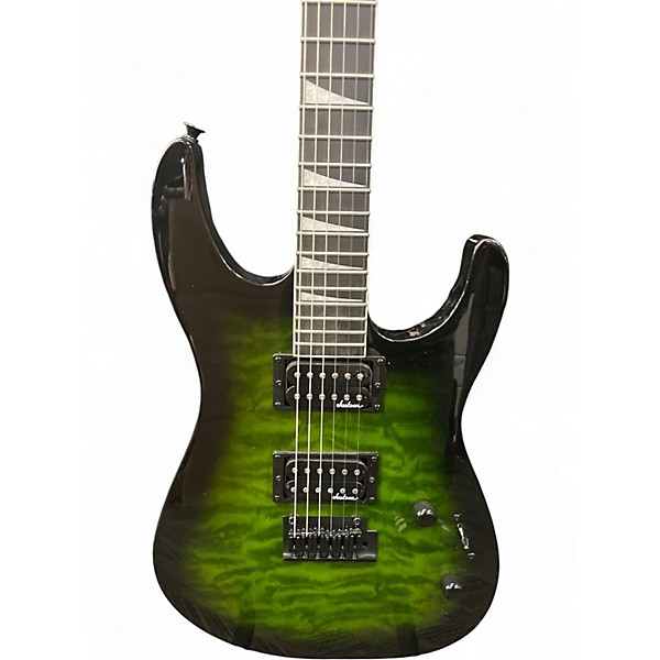 Used Jackson JS20 DKQ Transparent Green Solid Body Electric Guitar