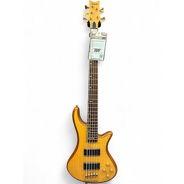 Used Schecter Guitar Research Stiletto Custom 5 String Maple Electric Bass Guitar