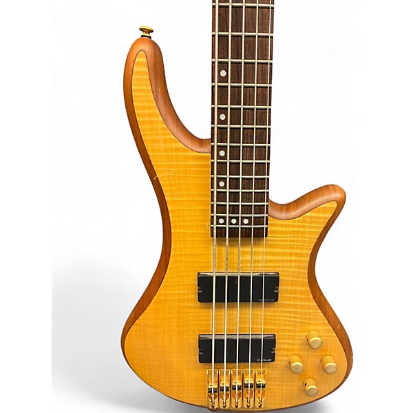 Used Schecter Guitar Research Stiletto Custom 5 String Maple Electric Bass Guitar