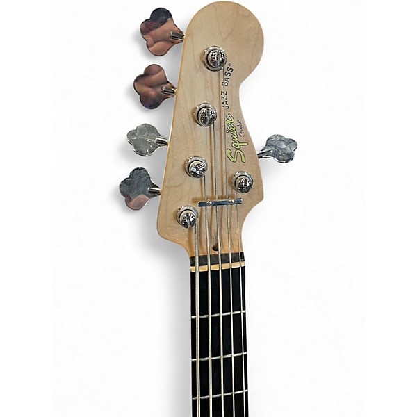 Used 2015 Squier Deluxe Jazz Bass Active V 5 String sunburst Electric Bass Guitar
