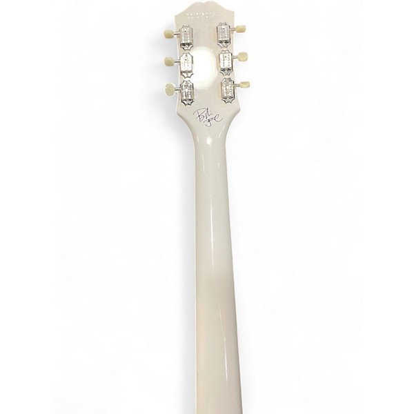 Used Epiphone Billy Joe Armstrong Les Paul Jr White Solid Body Electric Guitar