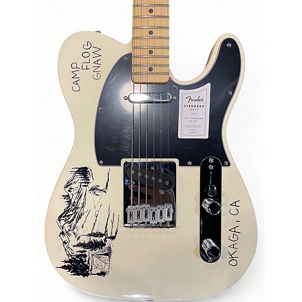 Used Fender Camp Flog Gnaw Telecaster White Solid Body Electric Guitar