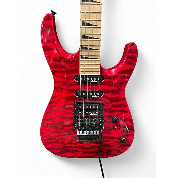 Used Jackson JS34Q Dinky Transparent Red Solid Body Electric Guitar