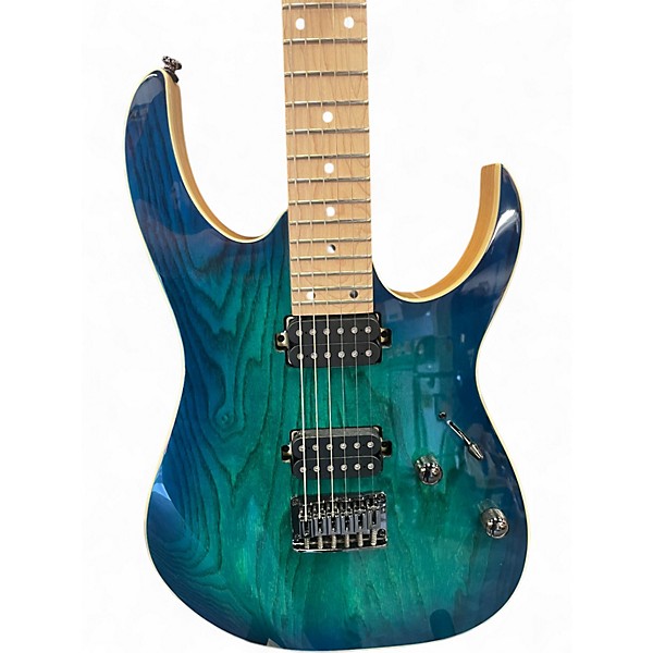 Used Ibanez RG421AHM NEBULA BLUE BURST Solid Body Electric Guitar