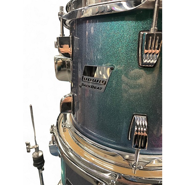 Used Ludwig 5 Piece Backbeat Blue Drum Kit